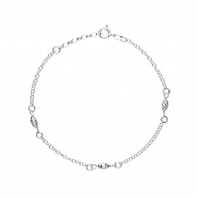 925 Sterling Silver Belcher & Diamond Cut Bead Fancy 10