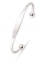 Children's 925 Sterling Silver ID Torque Bangle