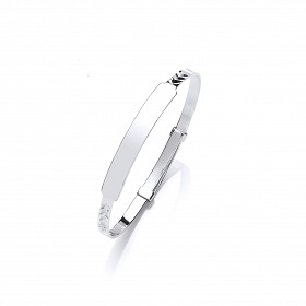 925 Sterling Silver Baby Expandable ID Bangle With Engraving