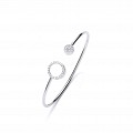 925 Sterling Silver Baby CZ Fancy Torque Bangle