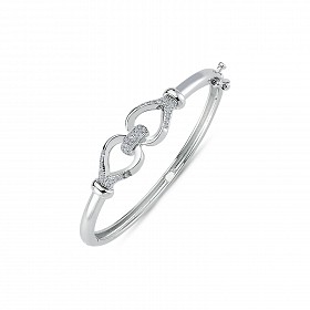 925 Sterling Silver CZ Fancy Kids Bangle