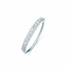 925 Sterling Silver CZ Fancy Bangle
