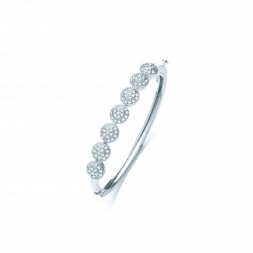 925 Sterling Silver CZ Fancy Kids Bangle