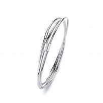 925 Sterling Silver Rhodium Plated Russian Bangle