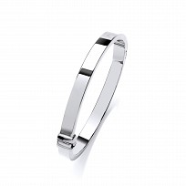 Silver Plain Flat Bangle