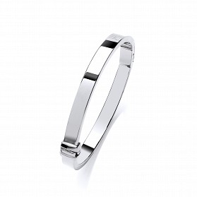 Silver Plain Flat Bangle