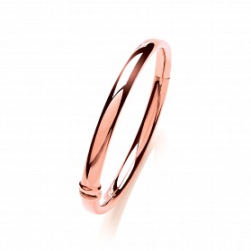 Rose Gold Plated Plain D Shape Bangle