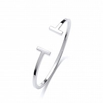 Silver Adjustable Double Bar Bangle