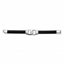 Gents Leather & Silver Bracelet