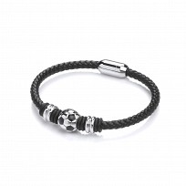 Gents Leather Bracelet with Football