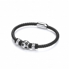 Gents Leather Bracelet with Football