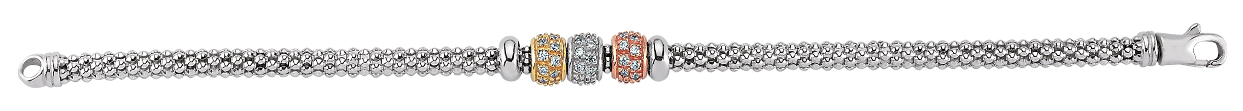 925 Sterling Silver Correana Bracelet With CZ Multi Colour Beads