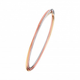 925 Sterling Silver 3 Colour Russian Bangle