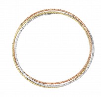 925 Sterling Silver 3 Colour Frosted Russian Bangle