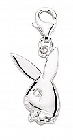 925 Sterling Silver Bunny Charm with Cubic Zirconia Stone