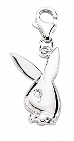 925 Sterling Silver Bunny Charm with Cubic Zirconia Stone