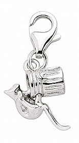 925 Sterling Silver Cat Perched on Bin Charm