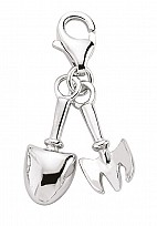 925 Sterling Silver Spade And Fork Charm