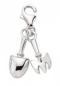 925 Sterling Silver Spade And Fork Charm