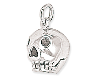 925 Sterling Silver Skull Charm