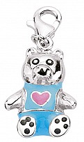 925 Sterling Silver Enamel Teddy Bear Charm