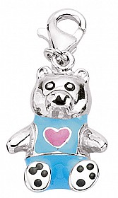 925 Sterling Silver Enamel Teddy Bear Charm