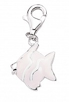 Pink and White Enamel Fish Charm