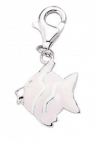 Pink and White Enamel Fish Charm