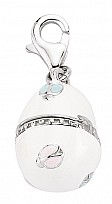 925 Sterling Silver Enamel Open Egg Charm