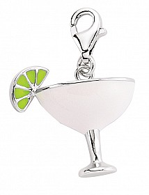925 Sterling Silver Enamel Cocktail Charm