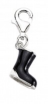 925 Sterling Silver Black Enamel Ugg Boot Charm