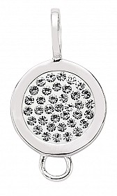 925 Sterling Silver Circle Charm with Cubic Zirconia Stones