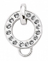 925 Sterling Silver Ring Charm with Cubic Zirconia Stones