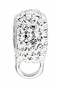 925 Sterling Silver White Crystal Charm