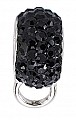 925 Sterling Silver Black Crystal Charm