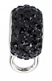 925 Sterling Silver Black Crystal Charm