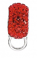 925 Sterling Silver Ruby Crystal Charm