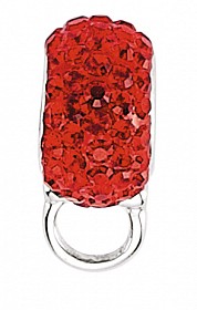 925 Sterling Silver Ruby Crystal Charm