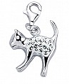925 Sterling Silver Crystal Dog Charm