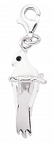 925 Sterling Silver Enamel White Parrot Charm