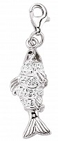 925 Sterling Silver Crystal Fish Charm