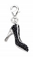 925 Sterling Silver Crystal Black High Heel Charm