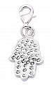 925 Sterling Silver Crystal Hamsa Charm