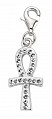 925 Sterling Silver Crystal Egyptian Cross Charm