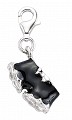 925 Sterling Silver Enamel Black Underwear Charm