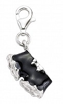 925 Sterling Silver Enamel Black Underwear Charm