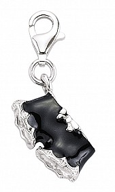 925 Sterling Silver Enamel Black Underwear Charm