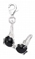 925 Sterling Silver Enamel Black Bra Charm