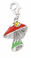 925 Sterling Silver Enamel Mushroom Charm