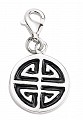 925 Sterling Silver Black Enamel Pattern Charm